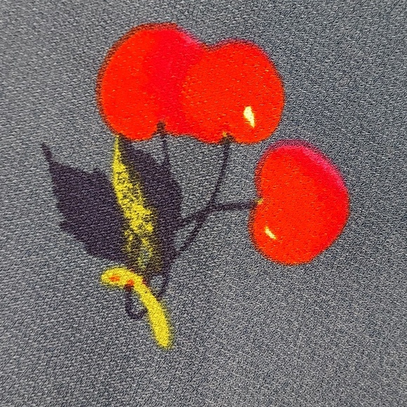 ModCloth Blue & Red Cherry Print Tie-Strap Smocked Back Mini Dress Size M - Picture 4 of 9